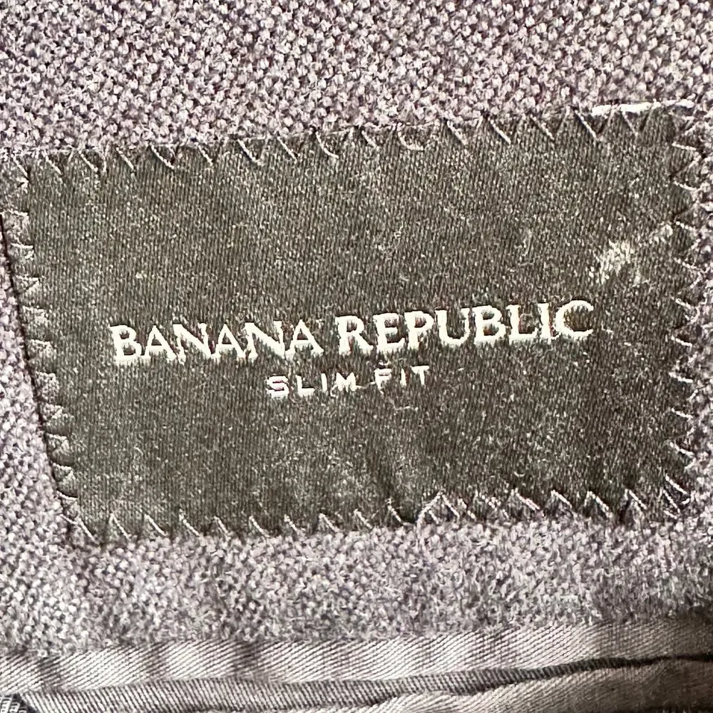 Banana Republic Slim Fit Blazer 44R Gray Cotton Sport Coat